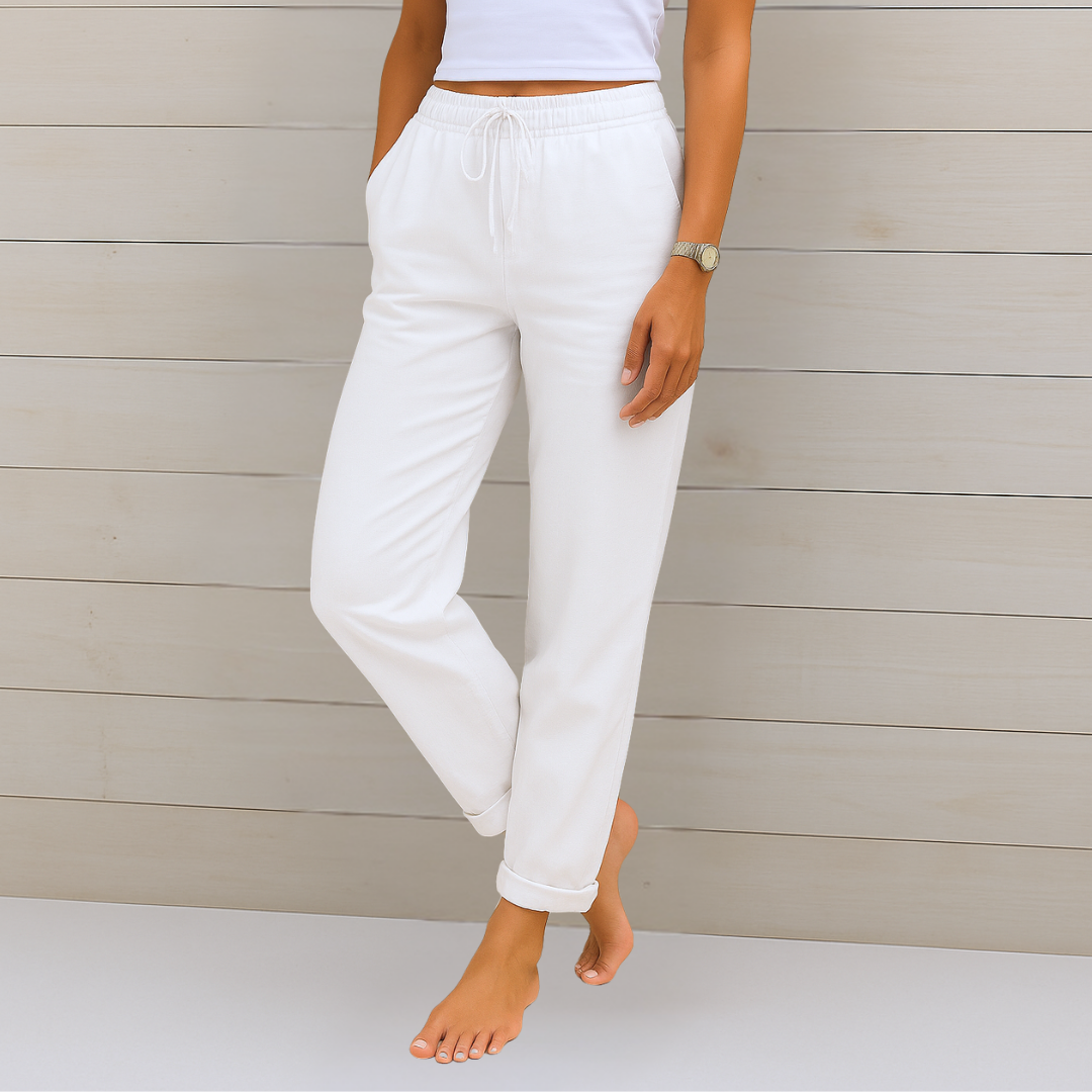 Mara · Pantaloni in lino con coulisse