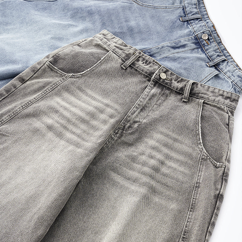 Washed Barrel Baggy Jeans