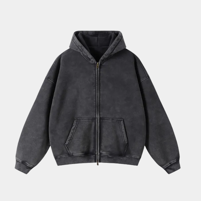 Heavyweight Zipped Hoodie - Moss Green