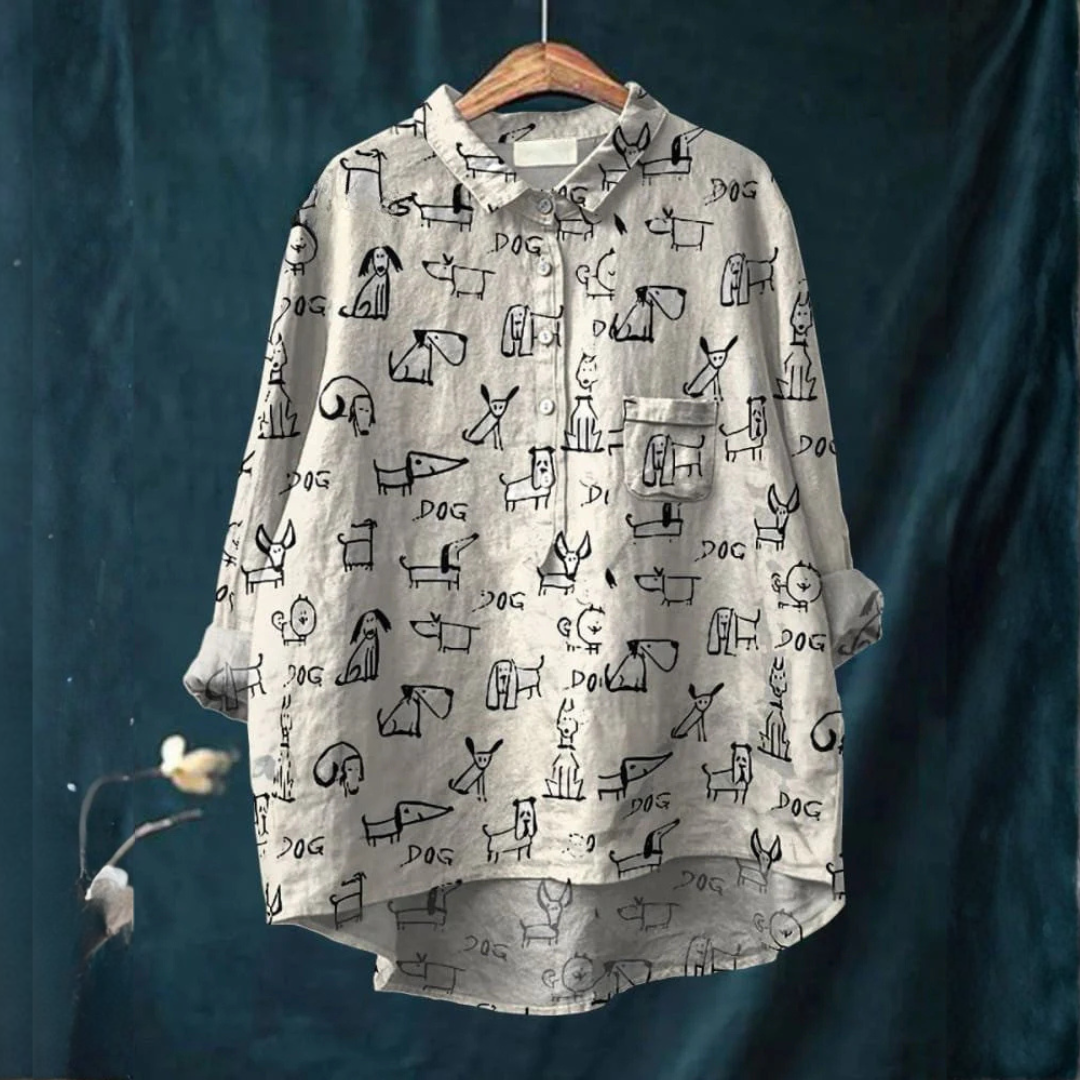 Clara · Camicia in lino fantasia