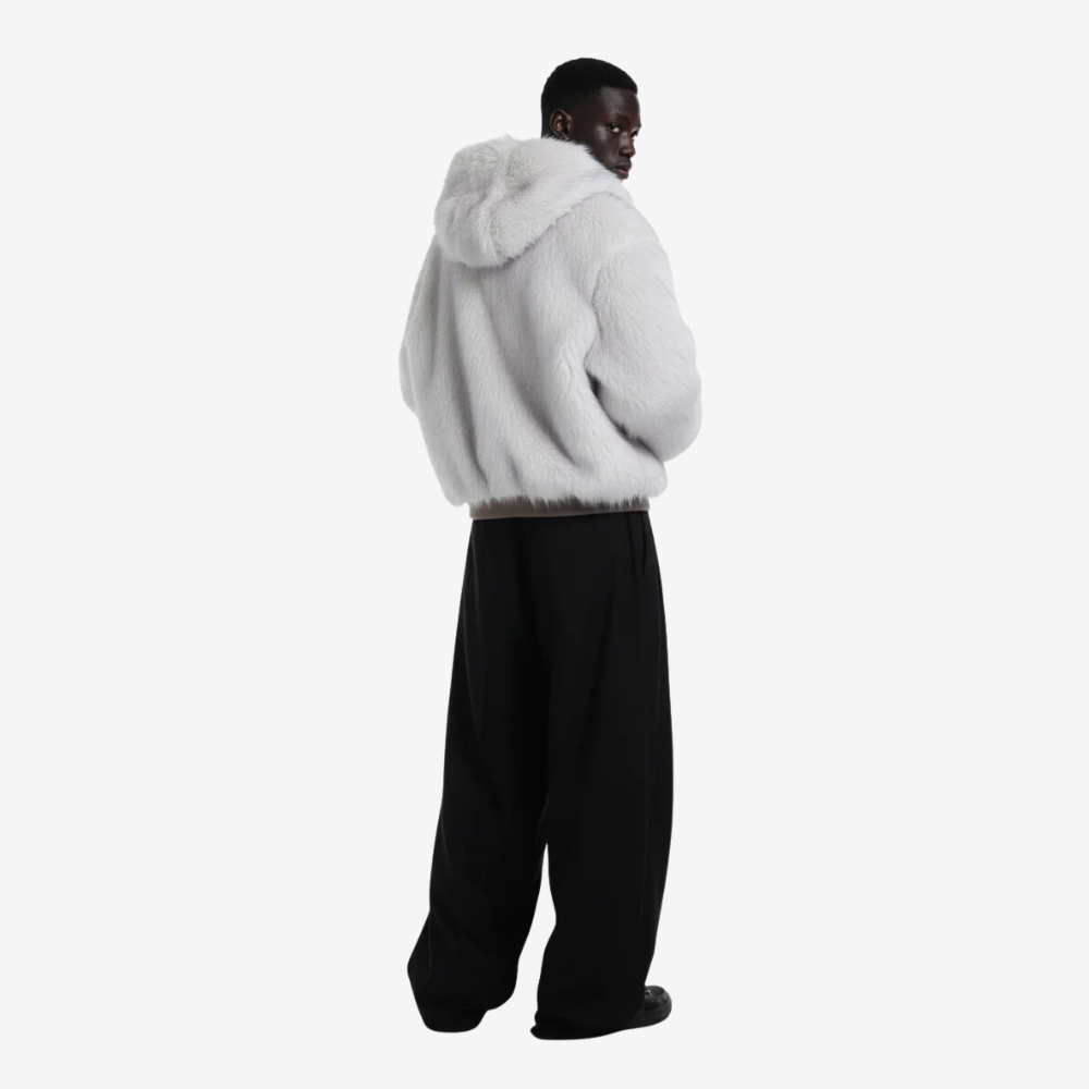 Oversized Reversible Fur Hooded Jacket