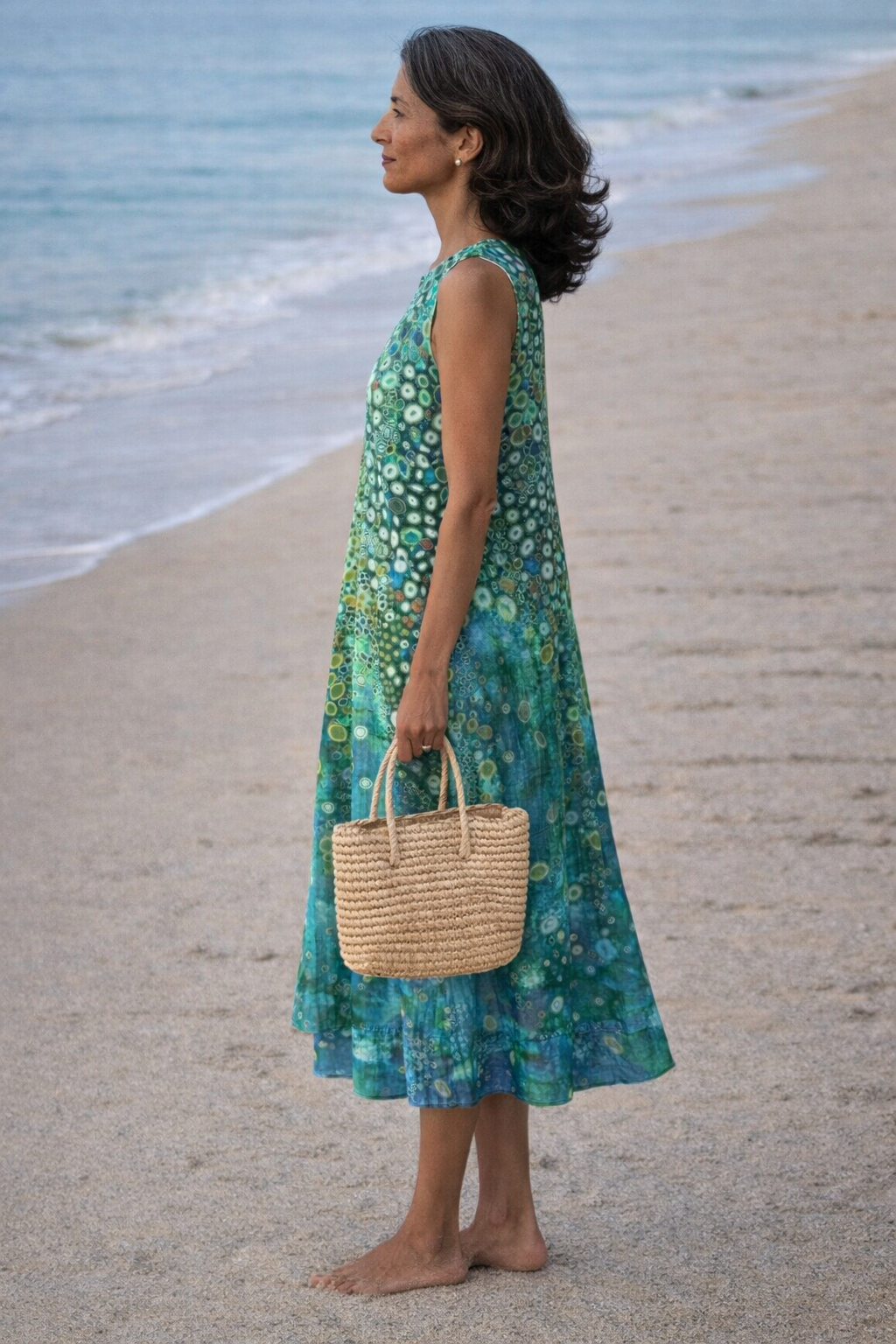 Ginevra · Abito midi stampa corallo