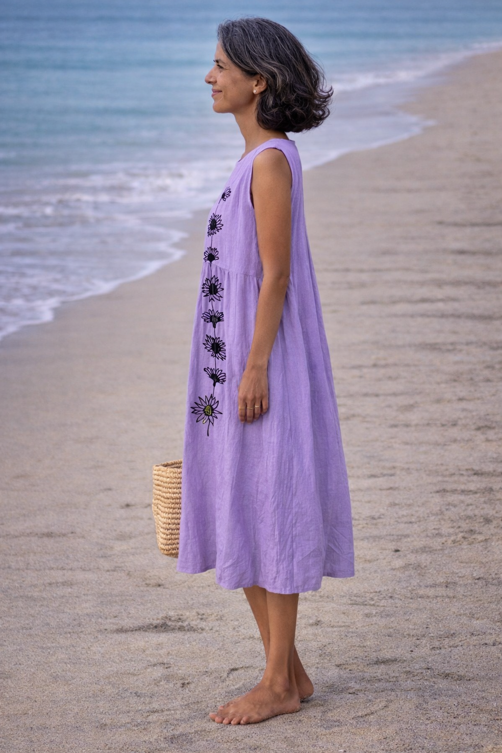 Emma · Abito midi a fiori viola