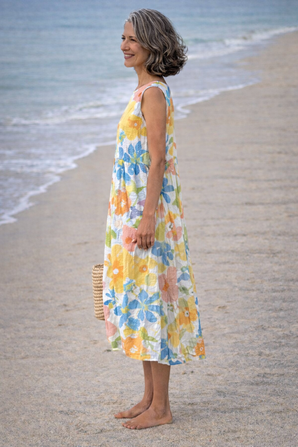 Ella · Abito midi a fiori pastello