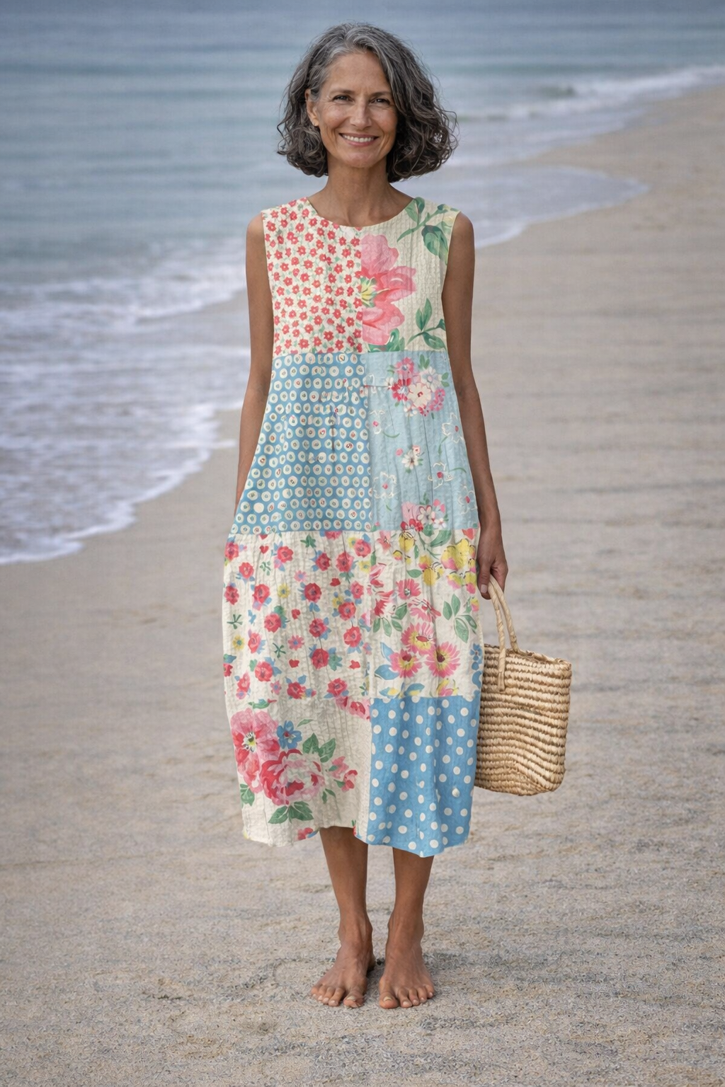 Valeria · Abito midi patchwork