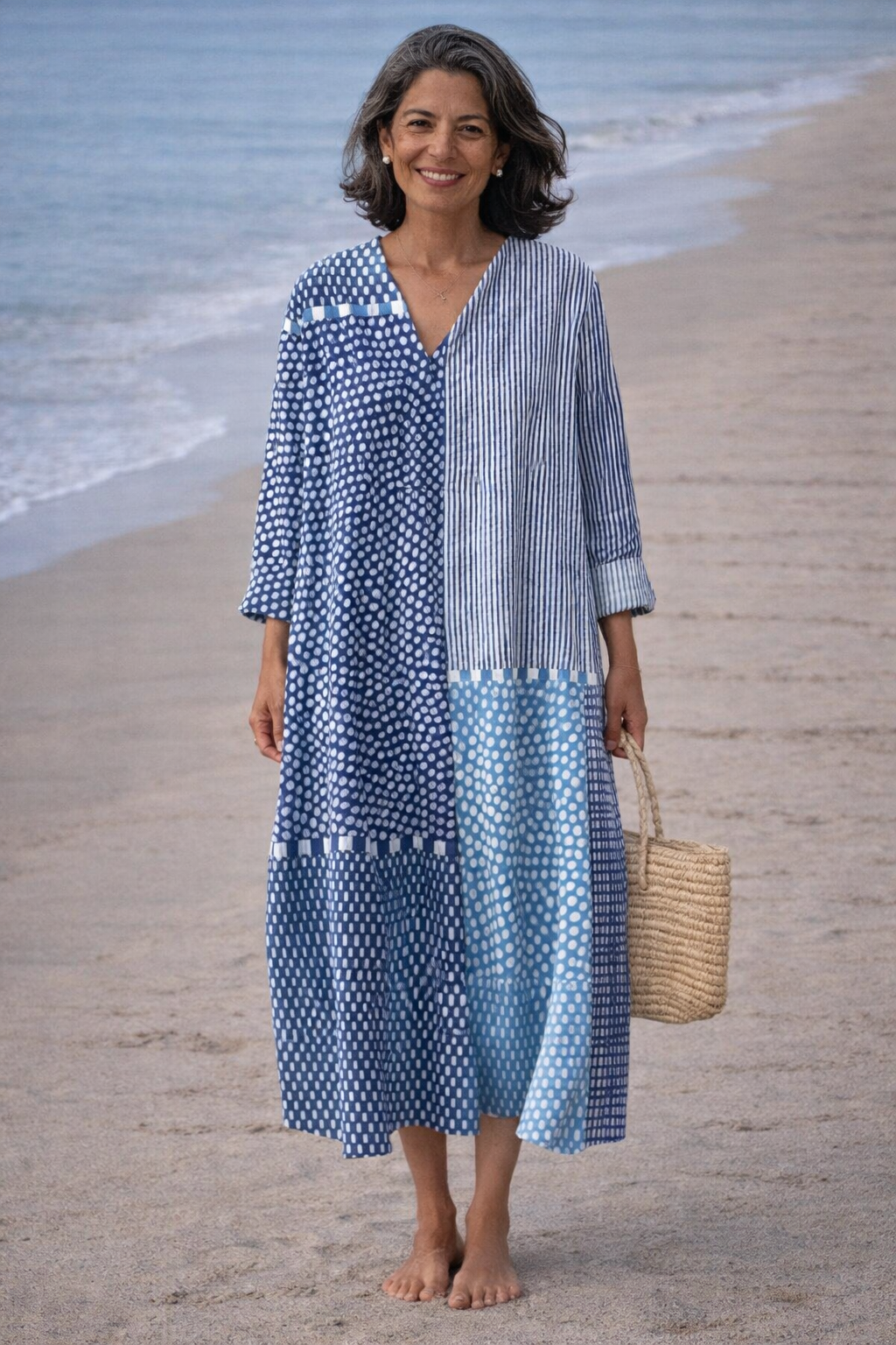 Azzurra · Abito midi fluido blu