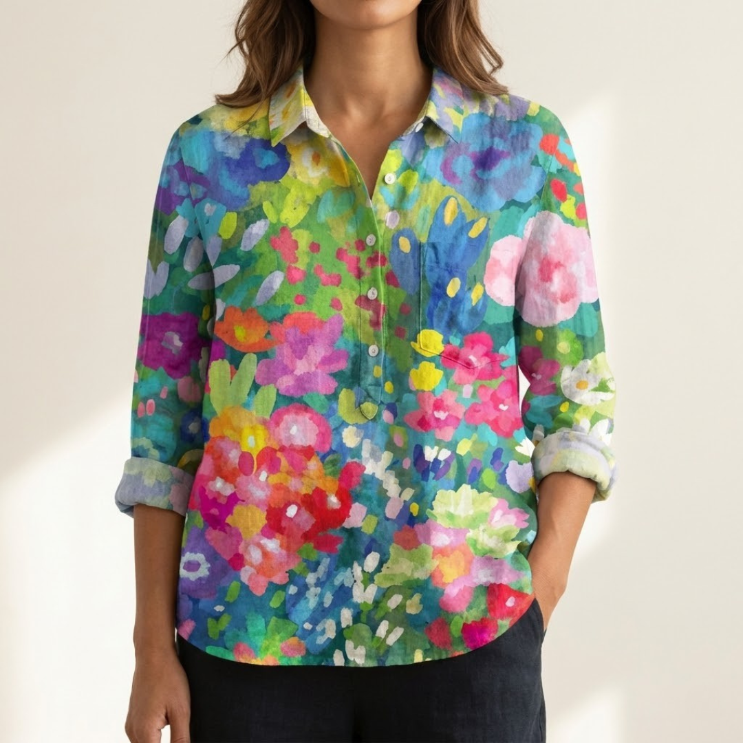Viviana · Camicia in lino fantasia