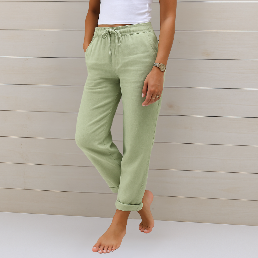 Mara · Pantaloni in lino con coulisse