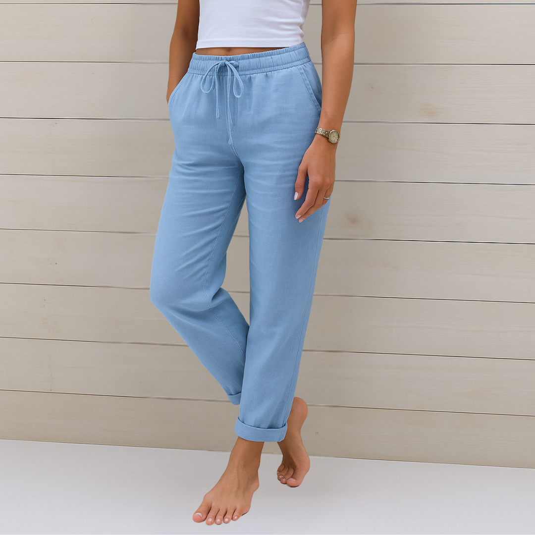 Mara · Pantaloni in lino con coulisse