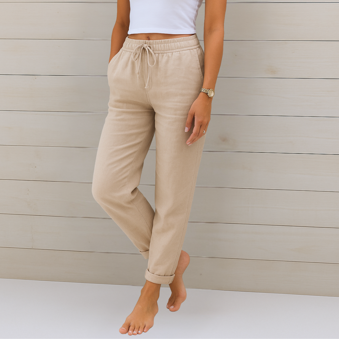 Mara · Pantaloni in lino con coulisse