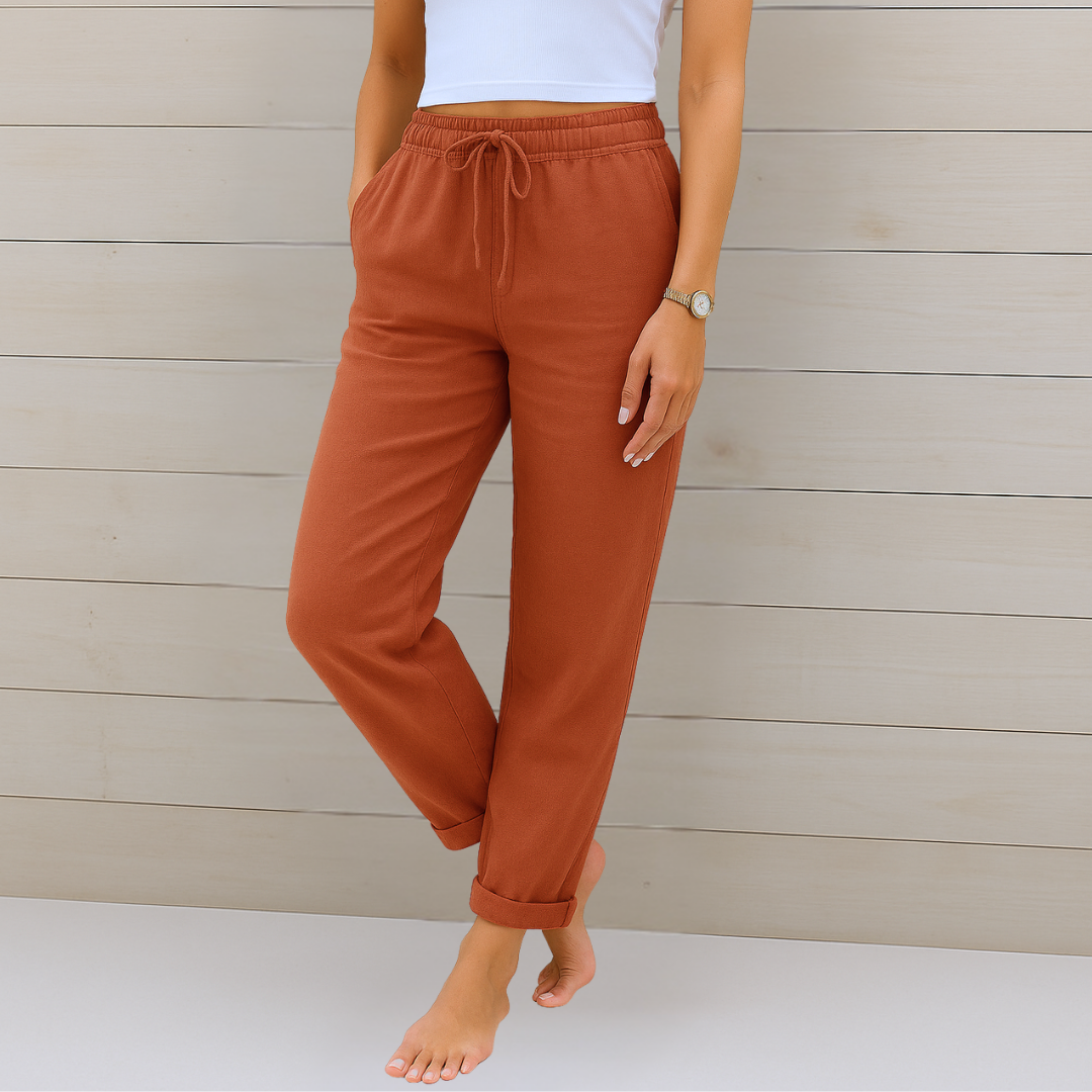 Mara · Pantaloni in lino con coulisse