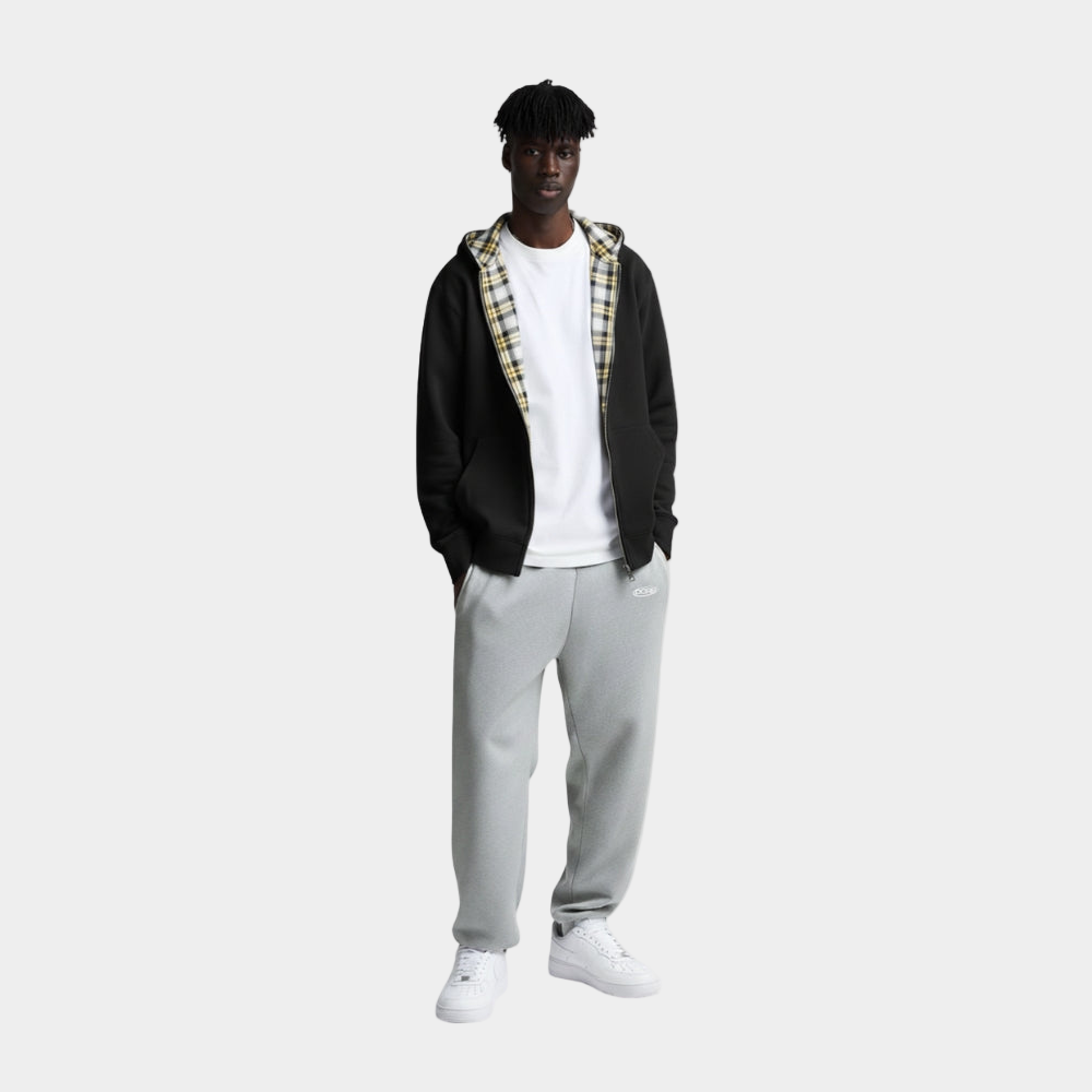 Checkered Inside Out Zipper - Black