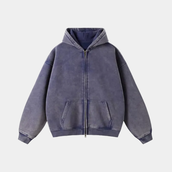 Heavyweight Zipped Hoodie - Red