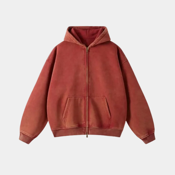 Heavyweight Zipped Hoodie - Moss Green