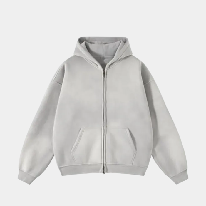 Heavyweight Zipped Hoodie - Moss Green