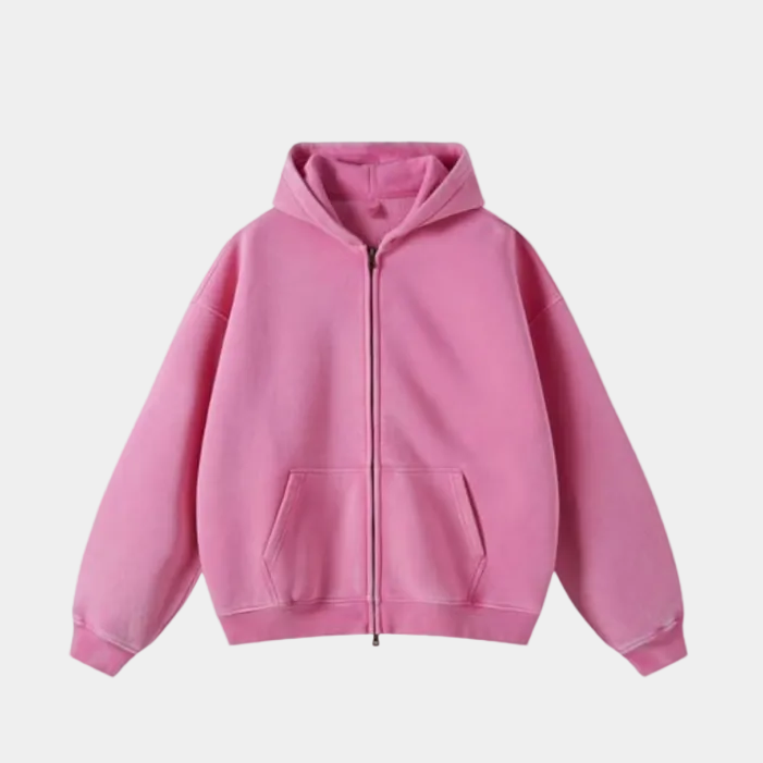 Heavyweight Zipped Hoodie - Red
