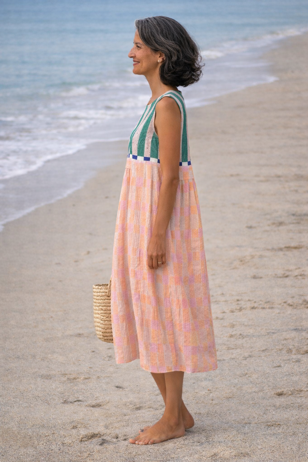 Lilia · Abito midi a righe pastello