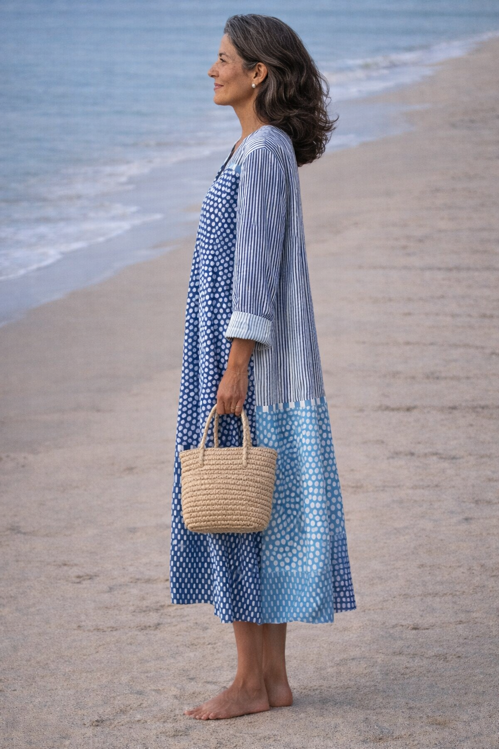 Azzurra · Abito midi fluido blu