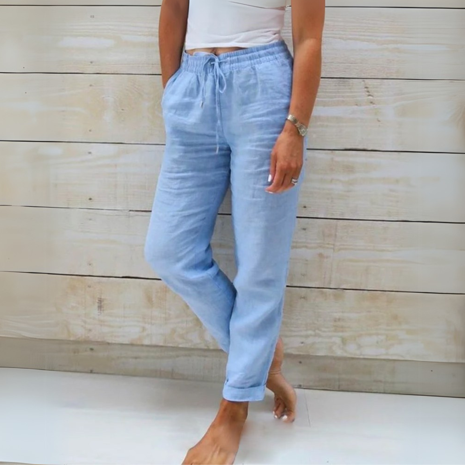 Alessandra · Pantaloni sartoriali in lino